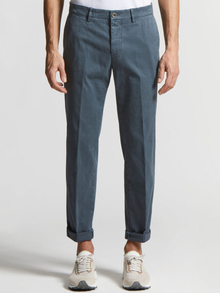 Peserico - Stretch cotton gabardine chino trousers - Aviator Blue