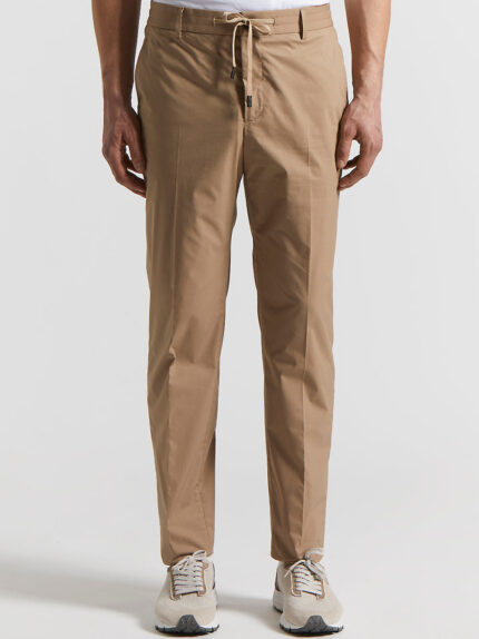 Peserico - Stretch cotton lightweight canvas jogger trousers - Beige