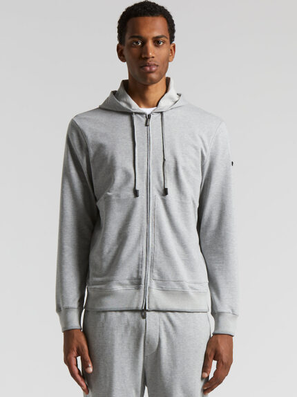 Peserico - Sweatshirt in soft melange cotton jersey - Steel