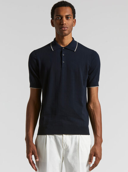 Peserico - Pure cotton polo shirt - Space blue