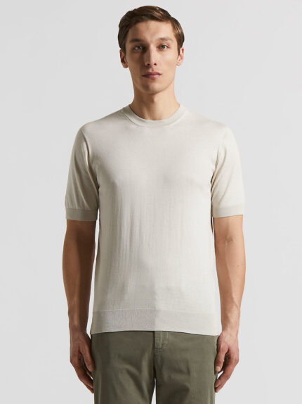 Peserico - Silk and cotton t-shirt - Quartz sand