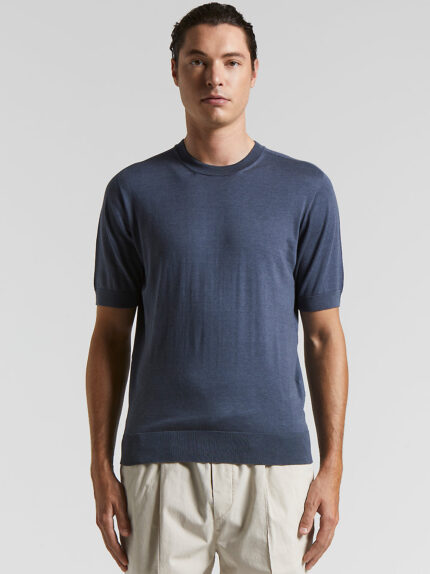 Peserico - Silk and cotton t-shirt - Aviator Blue