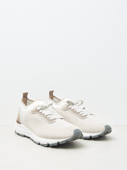 Peserico - Sneakers in stretch melange cotton - Dunes