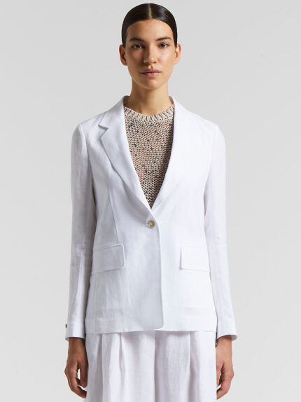 Peserico - Loro Piana lightweight wool single-breasted blazer - Pure White