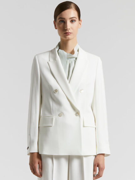 Peserico - Stretch viscose cady blazer - Cloud white