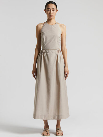 Peserico - Long dress in technical cotton - Cappucino