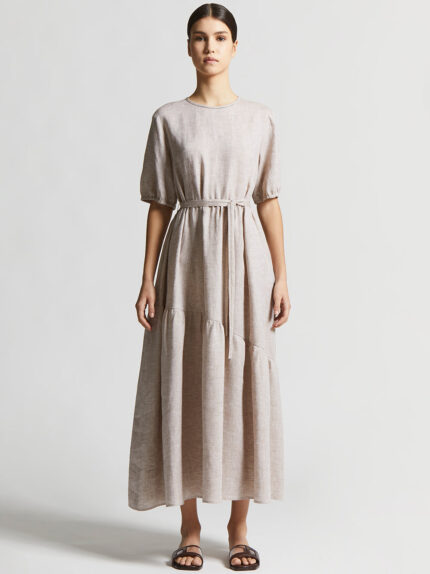 Peserico - Long dress in pure linen - Cappucino