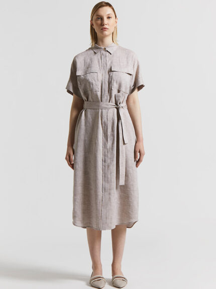 Peserico - Linen midi dress - Cappucino
