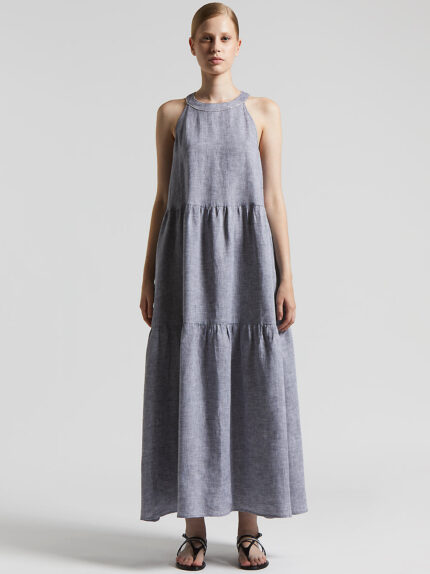 Peserico - Linen long dress - Blue