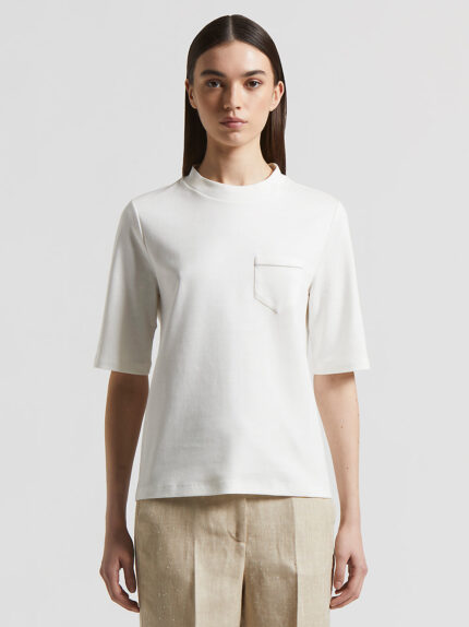 Peserico - Blend cotton jersey t-shirt - Cloud white