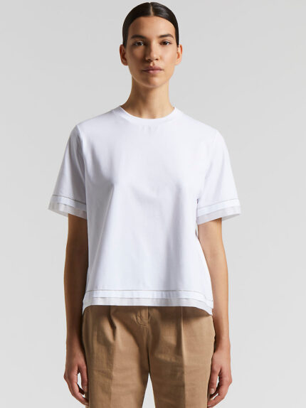 Peserico - Stretch cotton jersey T-shirt - Light white