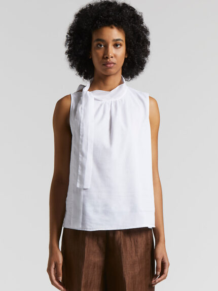 Peserico - Pure cotton voile top - Light white