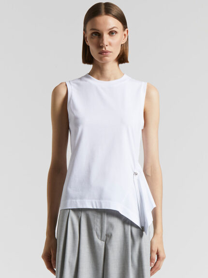 Peserico - Bi-elastic cotton jersey top - Light white