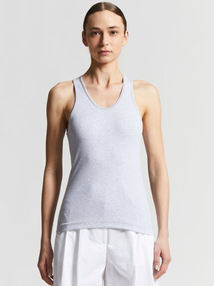 Peserico - Micro rib jersey stretch top - Lunar gray