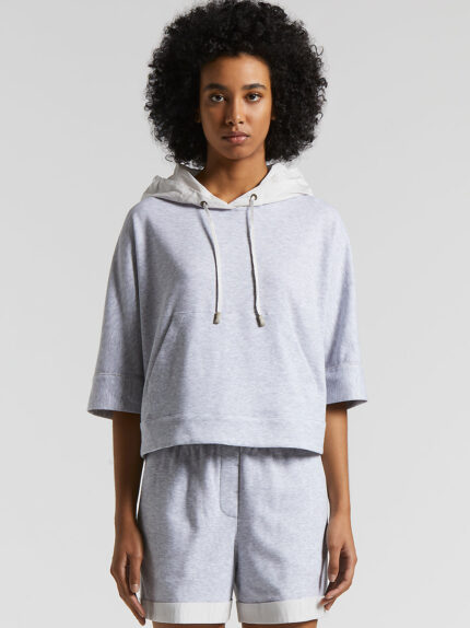 Peserico - Sweatshirt in micro double cotton fleece - Lunar gray