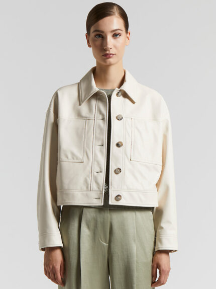 Peserico - Genuine leather jacket - Quartz sand