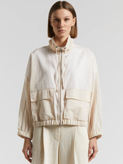 Peserico - Technical cotton organza jacket - Quartz sand