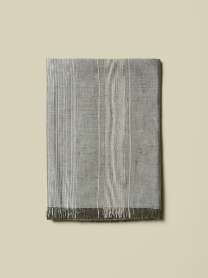 Peserico - Linen, silk, cotton and Lurex jacquard stole - Eucalyptus