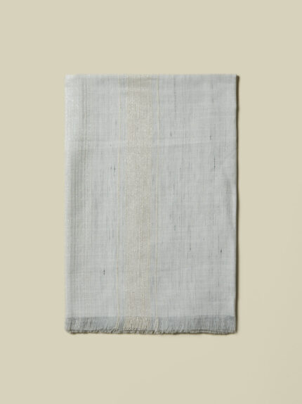 Peserico - Linen, silk, cotton and Lurex jacquard stole - Quartz sand