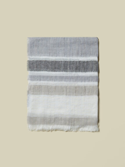 Peserico - Linen cotton jacquard stole with sequins - Lunar gray