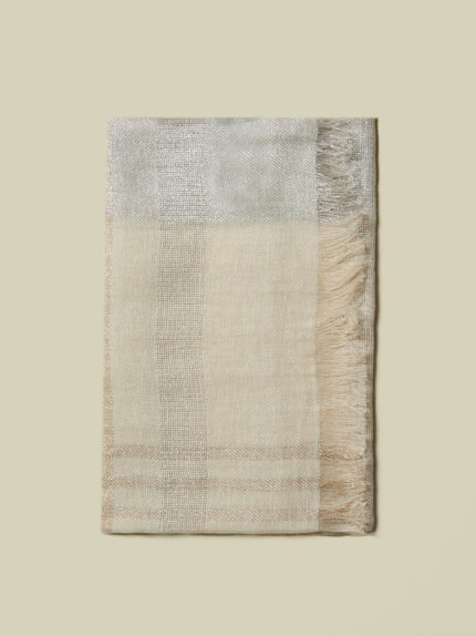 Peserico - Linen, viscose and Lurex stole - Quartz sand