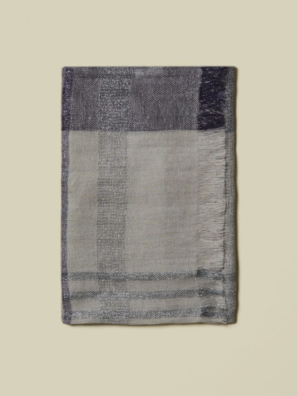 Peserico - Linen, viscose and Lurex stole - Lunar gray