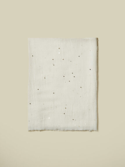 Peserico - Cotton and sequin stole - Cloud white