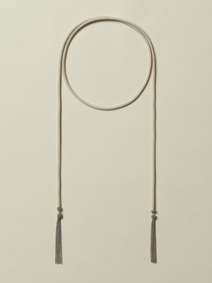 Peserico - Genuine leather tubular belt - Quartz sand