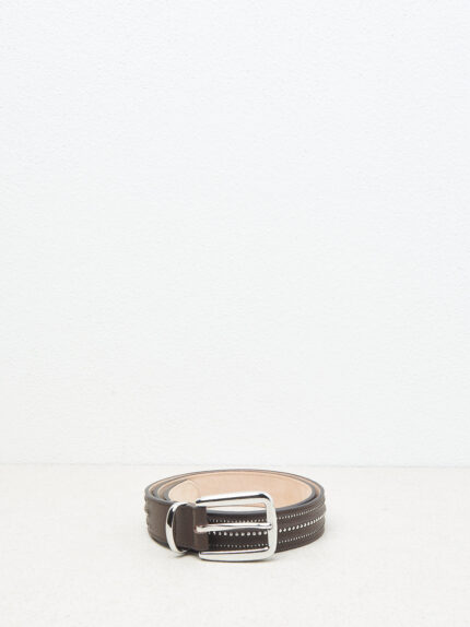 Peserico - Genuine leather belt with Punto Luce - Tobacco