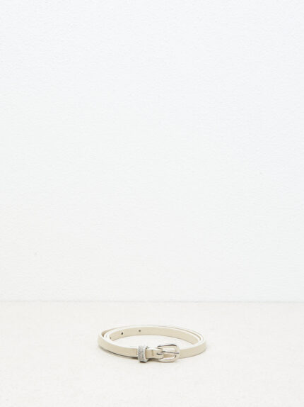 Peserico - Genuine leather belt with Punto Luce - Alabaster