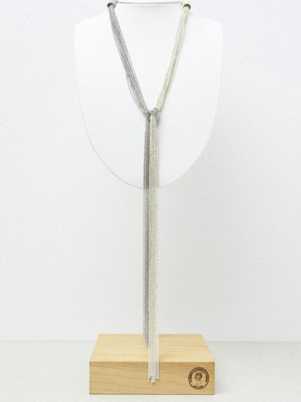 Peserico - Two-tone Punto Luce sliding knot necklace - Lunar gray