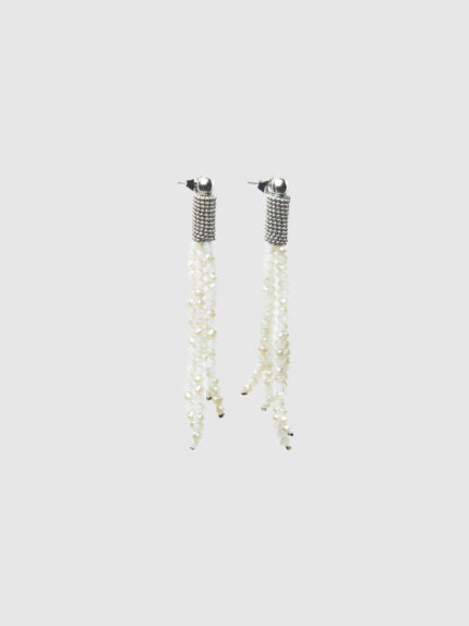 Peserico - Drop earrings with micro-crystals - Amber beige