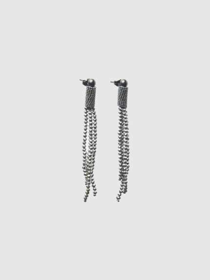 Peserico - Drop earrings with micro-crystals - Lunar gray