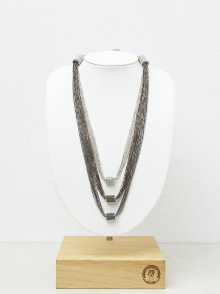 Peserico - Punto Luce chain necklace - Gray