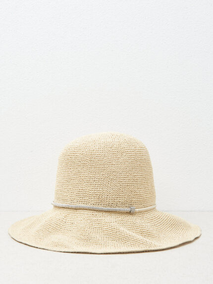 Peserico - Crochet paper cloche hat - Amber beige