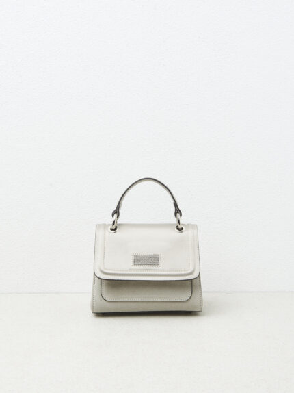 Peserico - Genuine leather bi-material mini bag - Eucalyptus