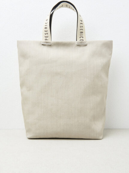 Peserico - Tote bag in linen and leather - Cappucino