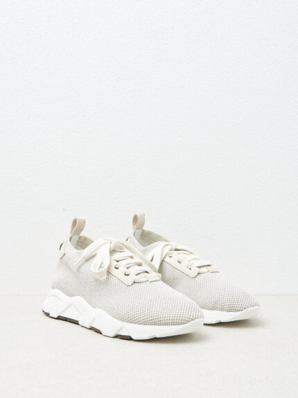 Peserico - Knit and Lurex sneakers - Amber beige