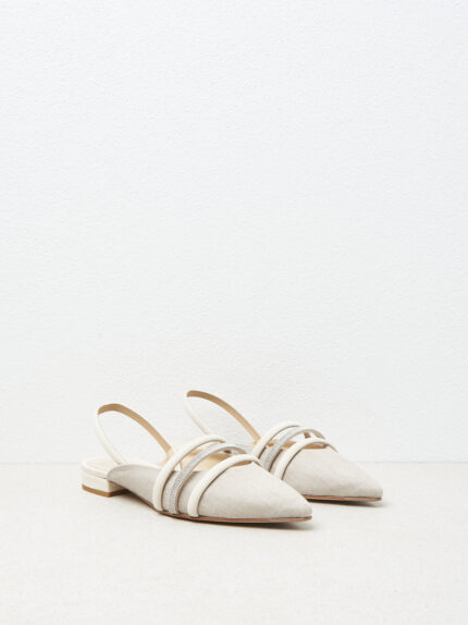 Peserico - Genuine leather flat slingbacks - Amber beige