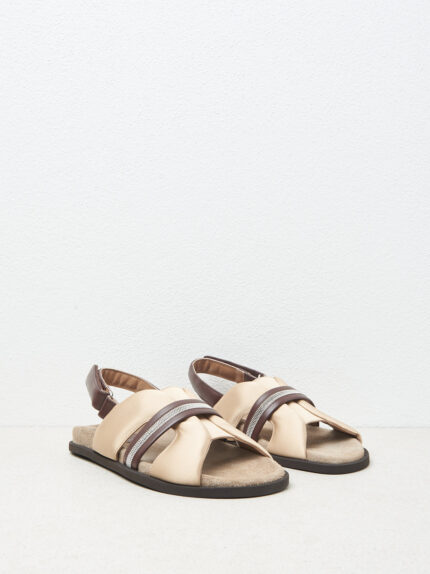 Peserico - Genuine leather footbed sandals - Cappucino