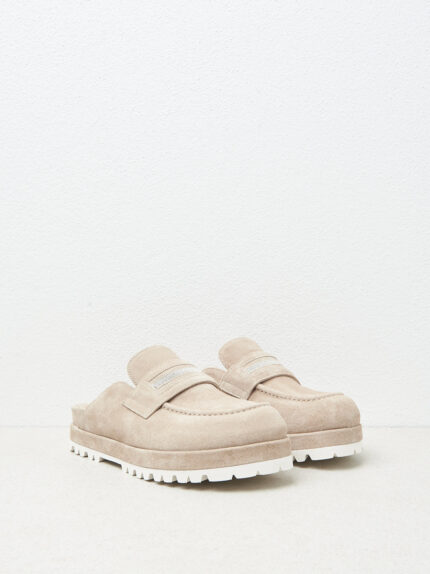 Peserico - Genuine suede footbed mules - Cappucino