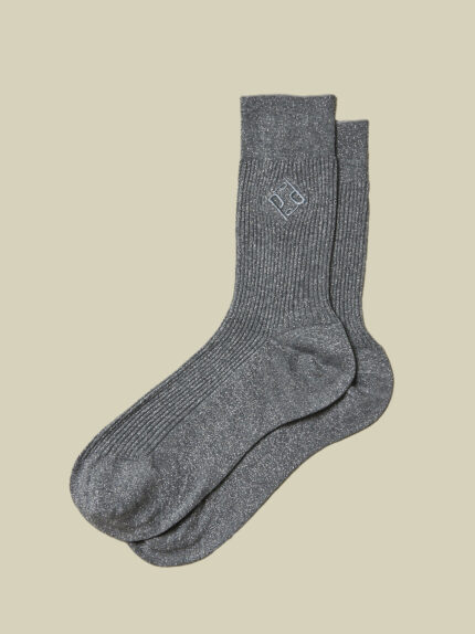Peserico - Cotton and Lurex socks - Lunar gray