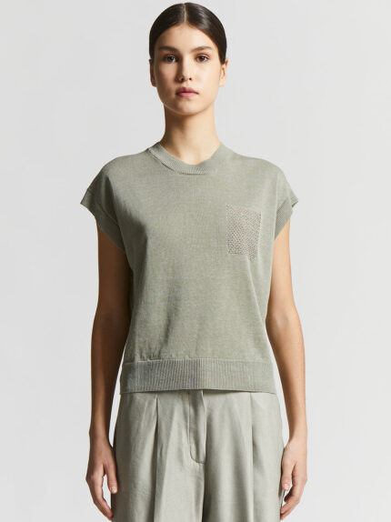 Peserico - Linen and cotton sweater - Eucalyptus