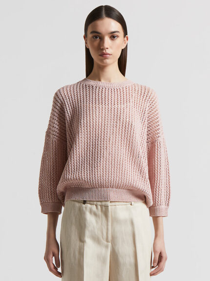 Peserico - Pure cotton oversize sweater with sequins - Aurora