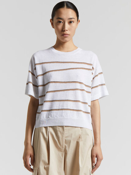 Peserico - Linen and cotton crepe sweater - Pure White